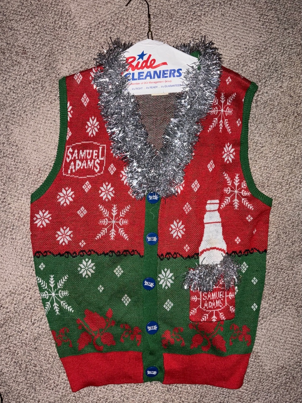 Sam Adams Holiday Sweater Vest 🟢⚪️🔴